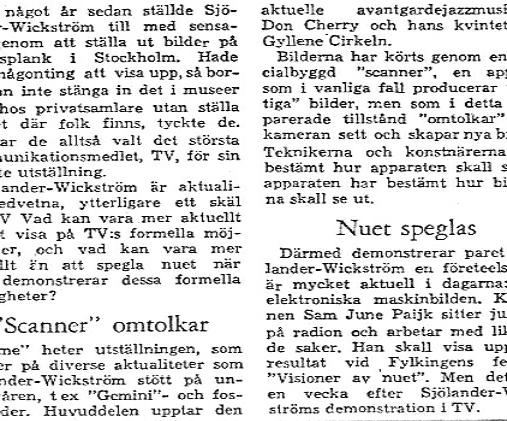 And Who was Nam June Paik ? The journalist could not even spell his name nor did we know who he was...1966 Swedish Main Newspaper